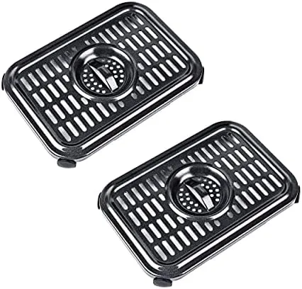 Air Fryer Crisper Plate for Ninja Foodi DZ201,2 Pcs Replacement Grill Pan for Ninja DZ100,Air Fryer Replacement Parts and Accessories