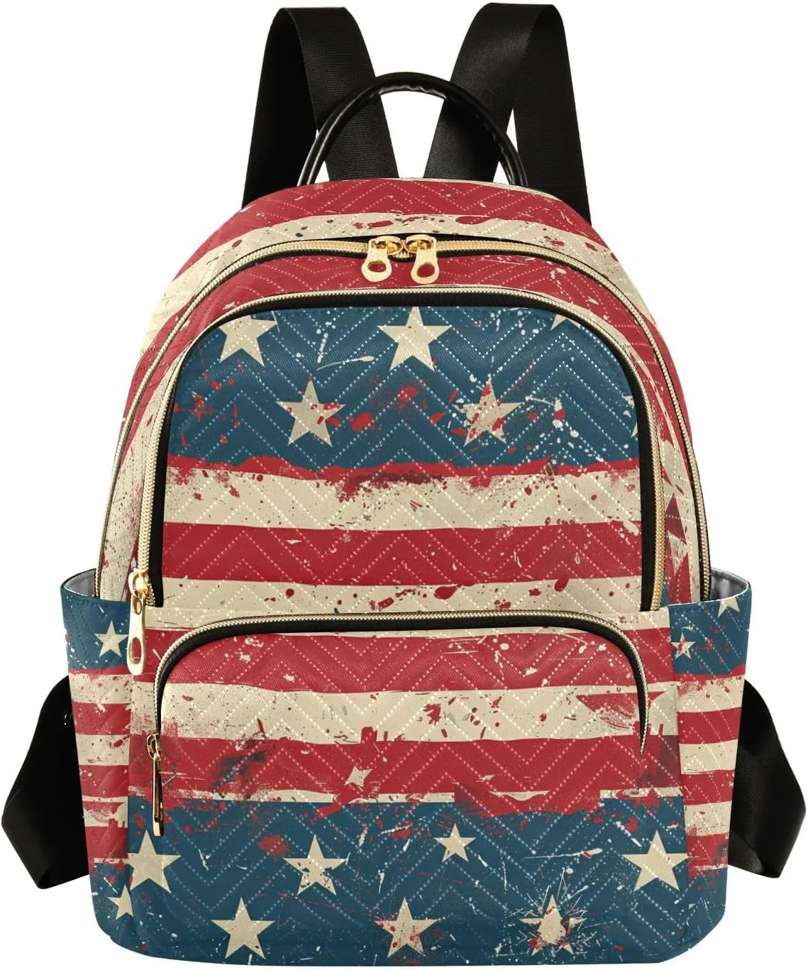 ALAZA 4th Of July American Flag Small Backpack Purse for Women Travel Bag Lightweight Shoulder Bag Fashion Daypack