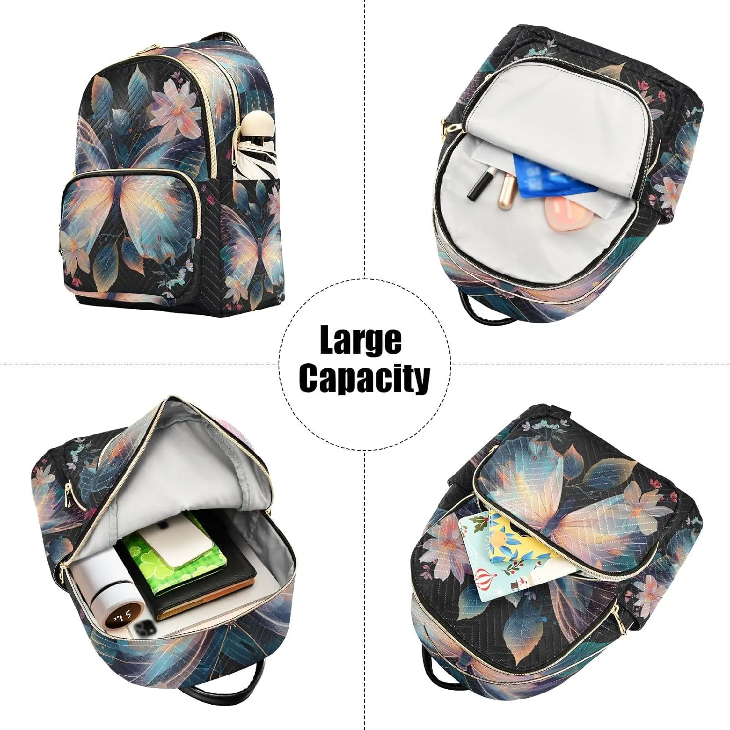 ALAZA Butterfly Small Backpack Purse for Women Travel Bag Lightweight Shoulder Bag Fashion Daypack677