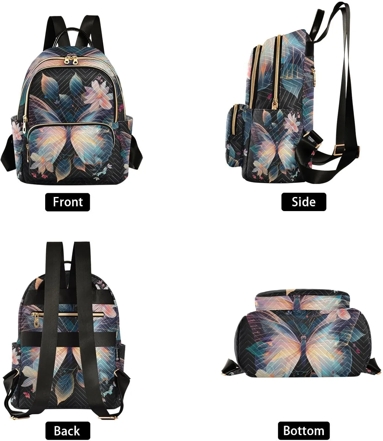 ALAZA Butterfly Small Backpack Purse for Women Travel Bag Lightweight Shoulder Bag Fashion Daypack677