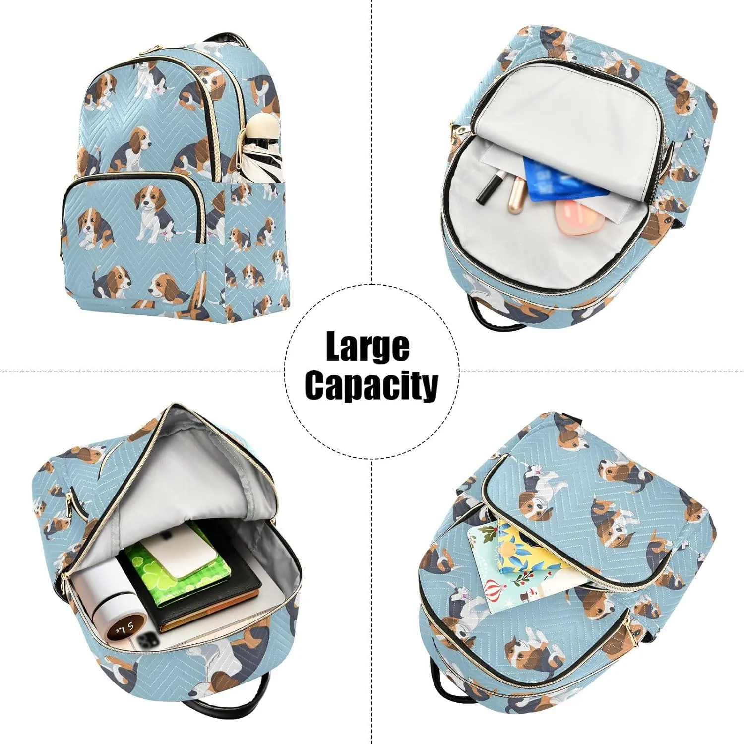 ALAZA Cute Beagle Dog Small Backpack Purse for Women Travel Bag Lightweight Shoulder Bag Fashion Daypack