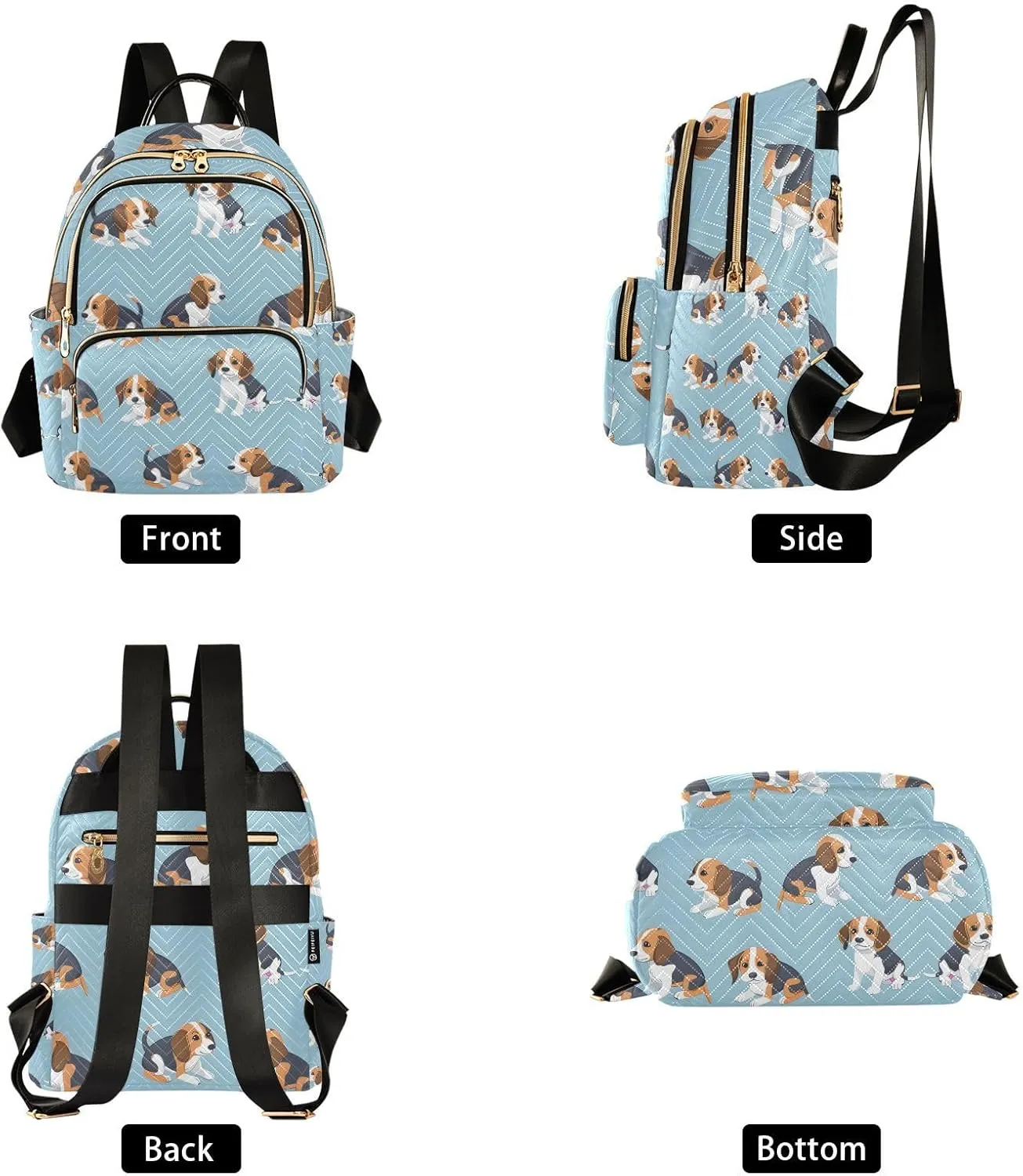ALAZA Cute Beagle Dog Small Backpack Purse for Women Travel Bag Lightweight Shoulder Bag Fashion Daypack