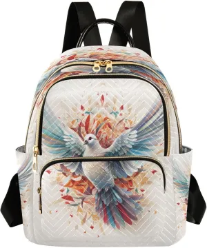 ALAZA Pigeon Flying Small Backpack Purse for Women Travel Bag Lightweight Shoulder Bag Fashion Daypack