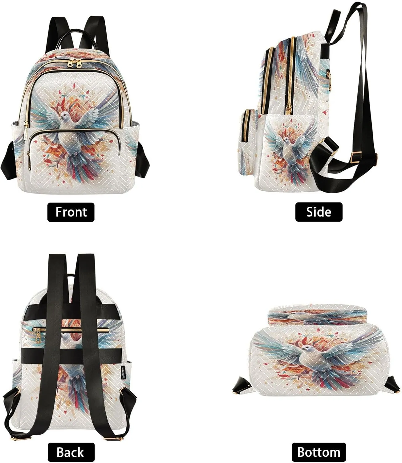 ALAZA Pigeon Flying Small Backpack Purse for Women Travel Bag Lightweight Shoulder Bag Fashion Daypack