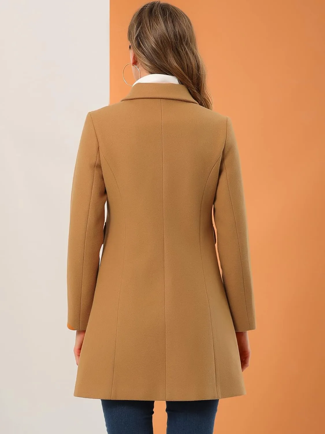 Allegra K Women's 2024 Coat Winter Vintage Single Breasted Long Peter Pan Collar Overcoat