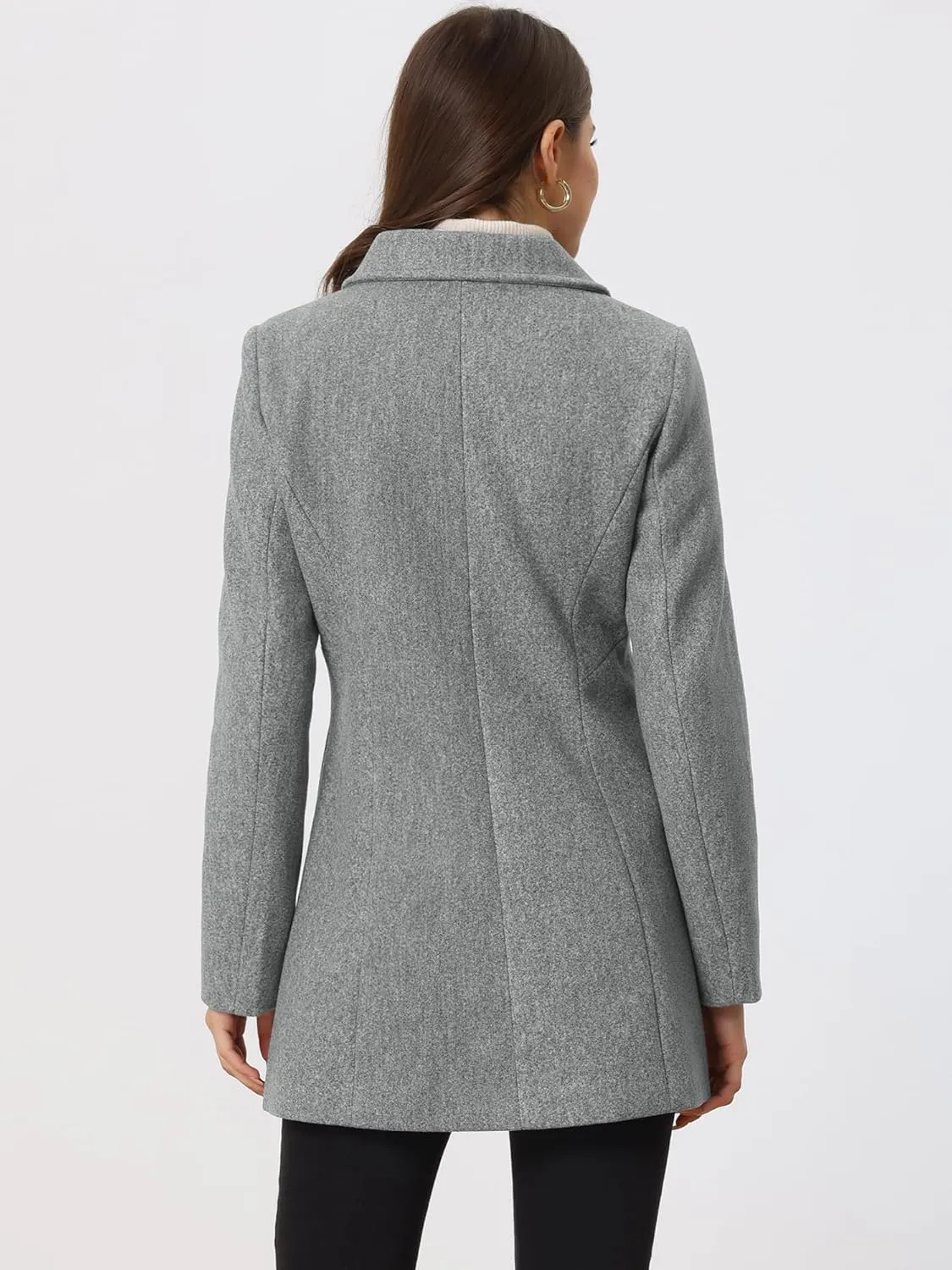 Allegra K Women's 2024 Coat Winter Vintage Single Breasted Long Peter Pan Collar Overcoat