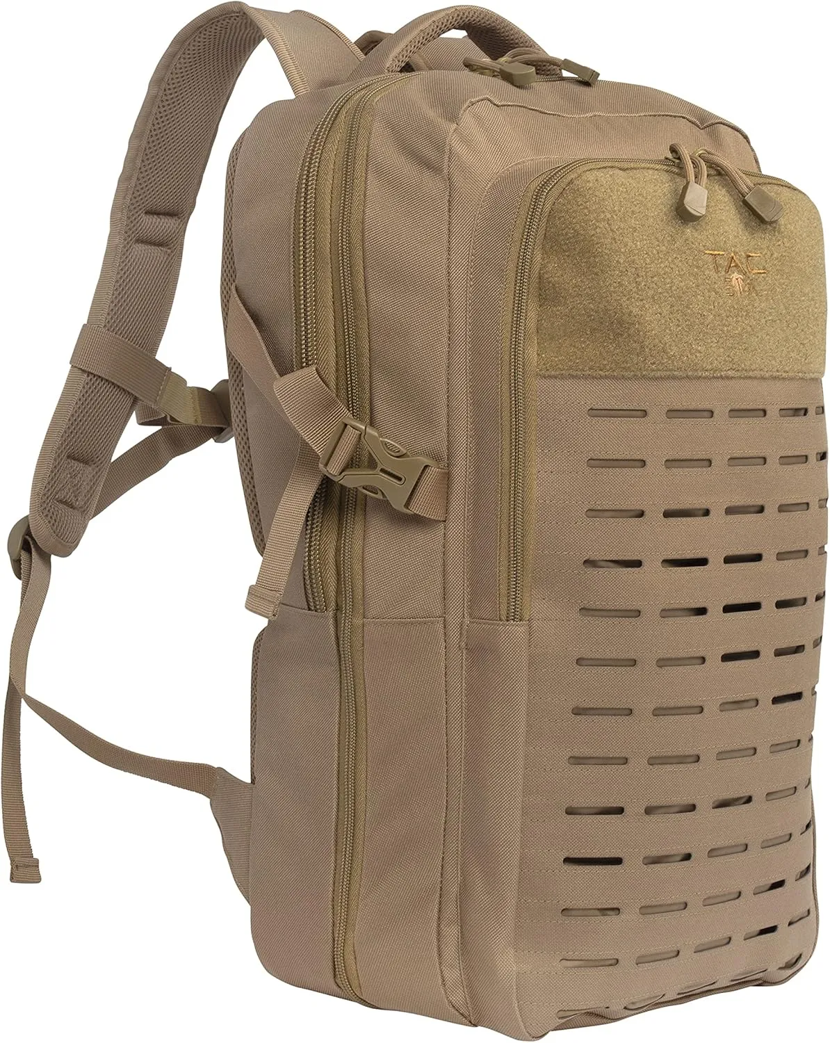Allen Company Tac-Six Trench Tactical Expandable Backpack, Customizable Die-Cut MOLLE System, with Padded Laptop Sleeve, 11 L x 6 W x 19 H inches, 1254 cu.in. (20.6 liters), Coyote Brown, one Size
