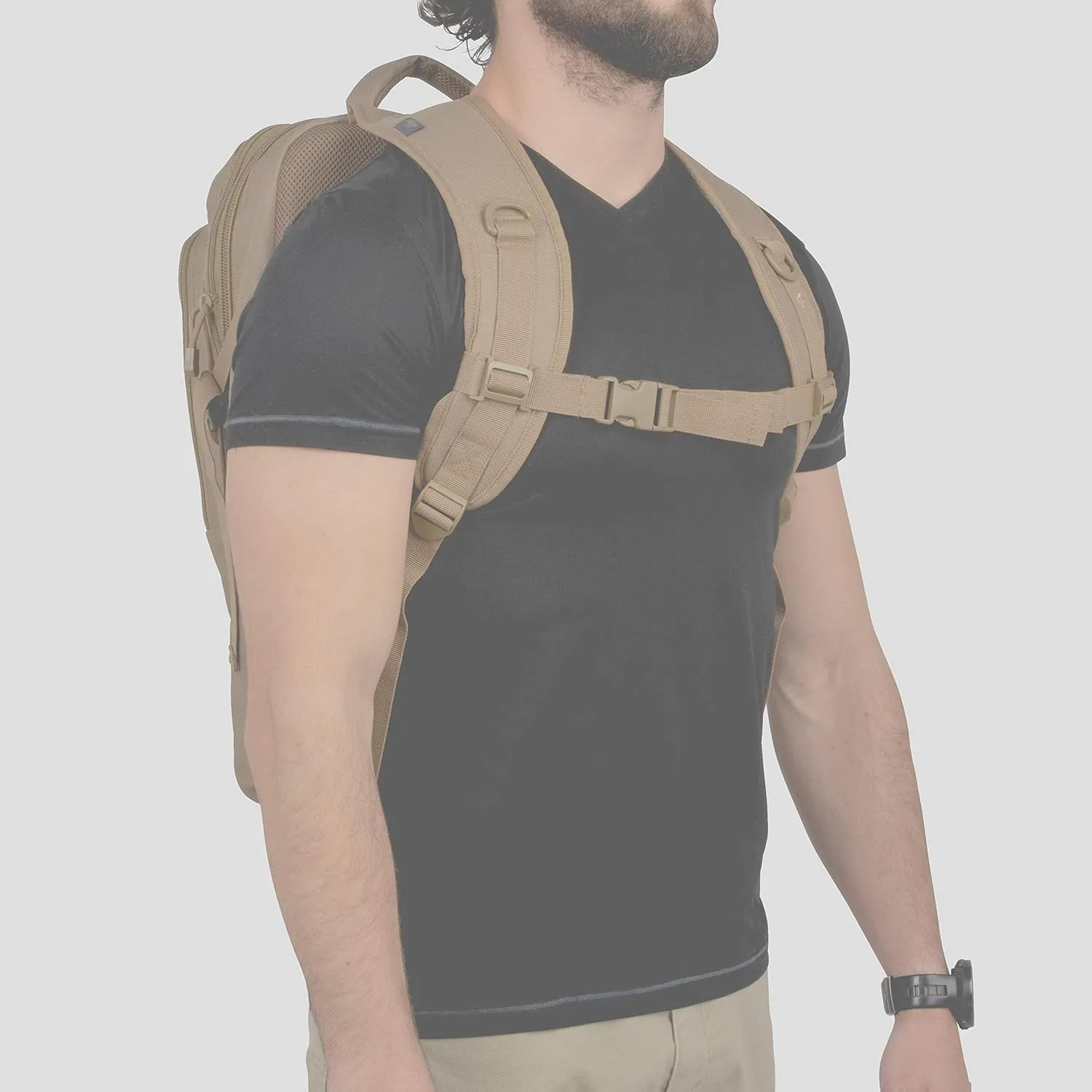 Allen Company Tac-Six Trench Tactical Expandable Backpack, Customizable Die-Cut MOLLE System, with Padded Laptop Sleeve, 11 L x 6 W x 19 H inches, 1254 cu.in. (20.6 liters), Coyote Brown, one Size