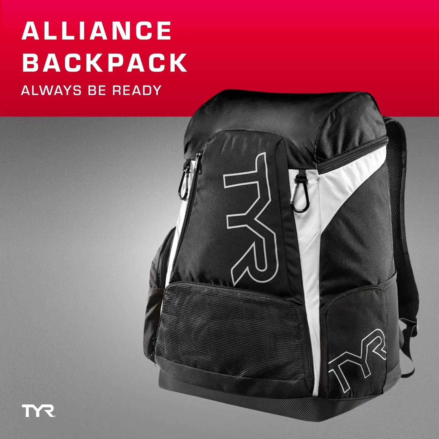 Alliance Backpack, 45L Capacity, Wet and Dry Compartments, Team Colors, White/Black, 45 Liter