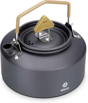 Alocs Camping Kettle 1L Mini Teapot Portable Camp Tea Kettle Lightweight Coffee Water Pot Aluminum Kettle with Carry Bag for Outdoor Hiking Picnic Traveling and Backpacking