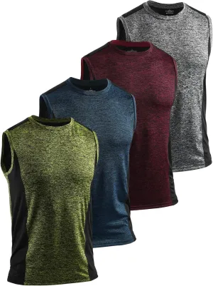 AMVELOP 4 Pack Men's Workout Tank Tops Sleeveless Quick Dry Gym Muscle Shirts