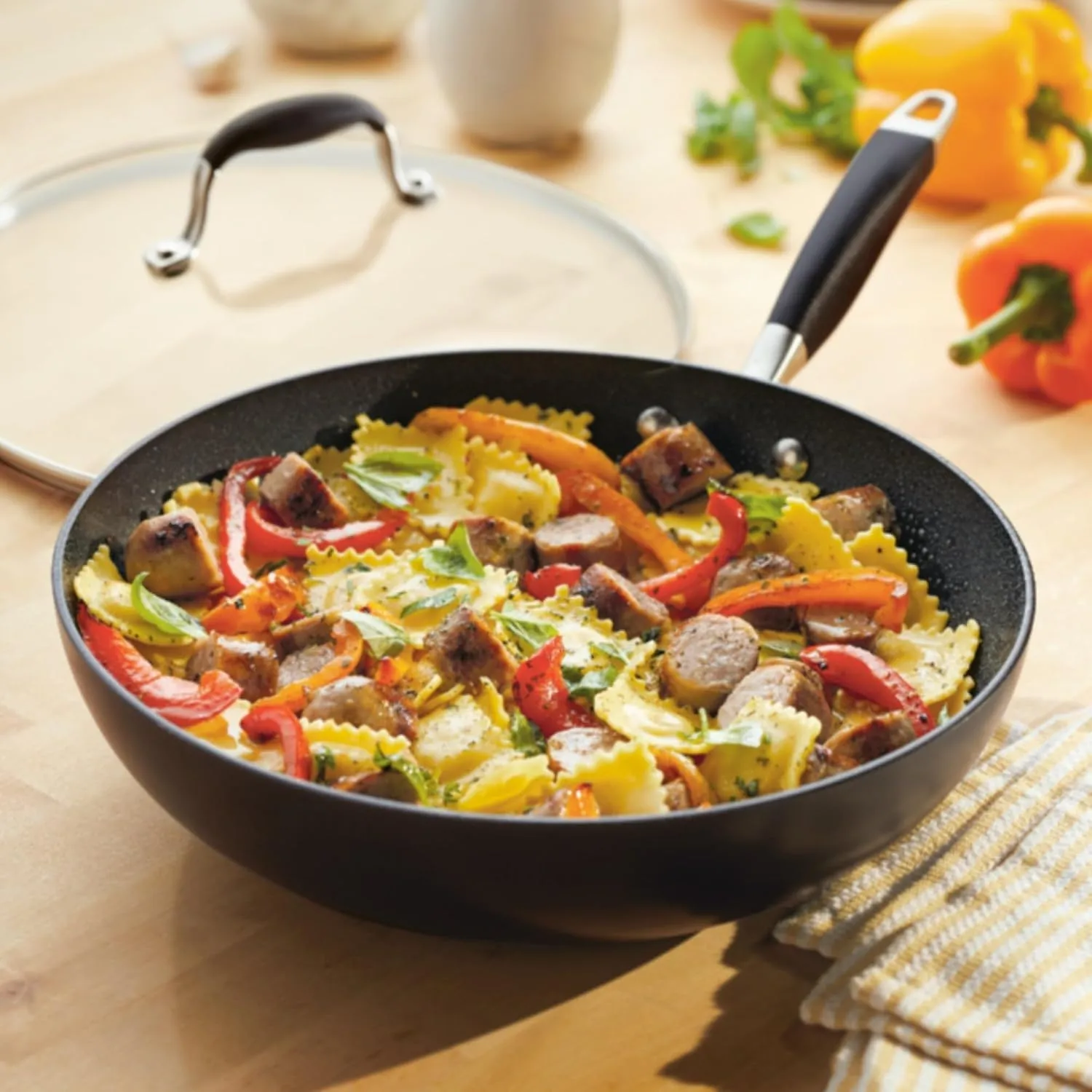 Anolon Advanced Home Hard-Anodized Nonstick Ultimate Pan/Saute Pan, 12-Inch (Onyx)