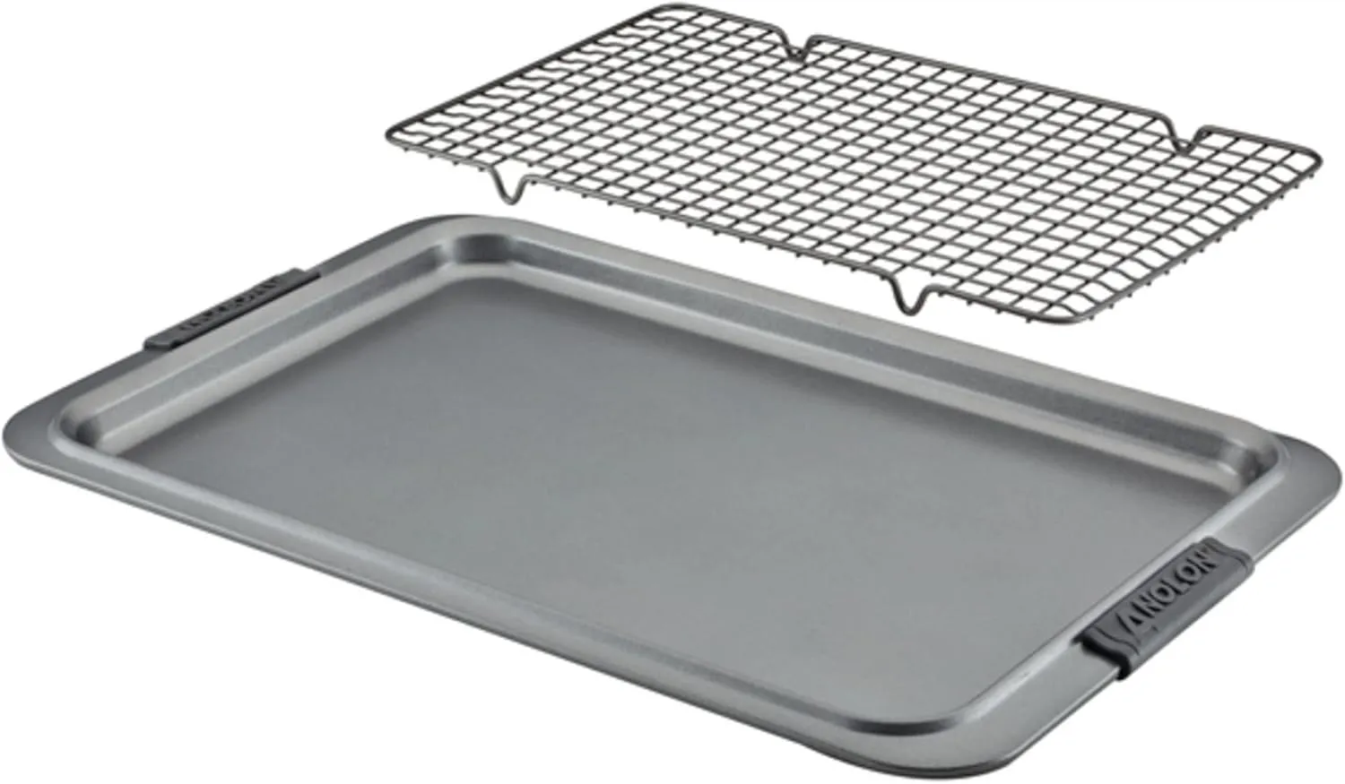Anolon Advanced Nonstick Bakeware/Baking Sheet and Cooling Rack Set, 2 Piece, Gray