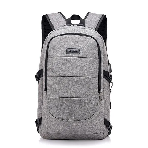 Anti Theft Waterproof Classic Backpack with USB Charging Port and Headphone Interface