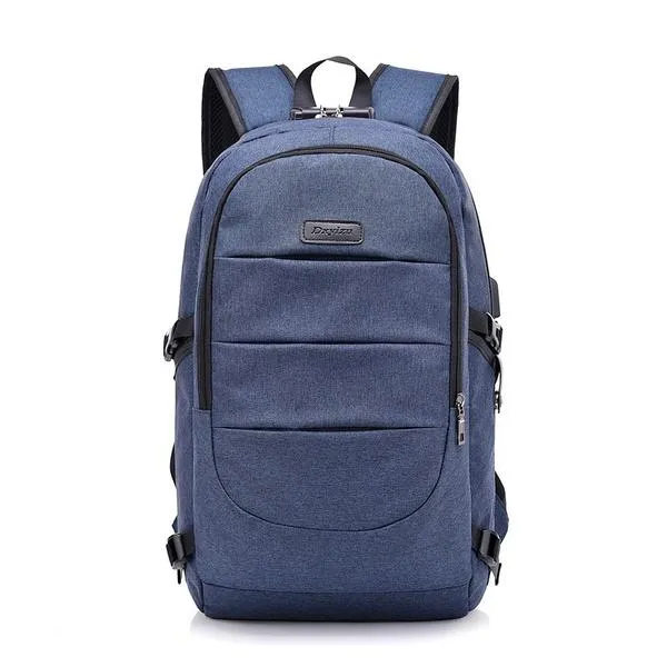 Anti Theft Waterproof Classic Backpack with USB Charging Port and Headphone Interface