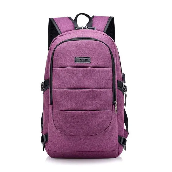Anti Theft Waterproof Classic Backpack with USB Charging Port and Headphone Interface