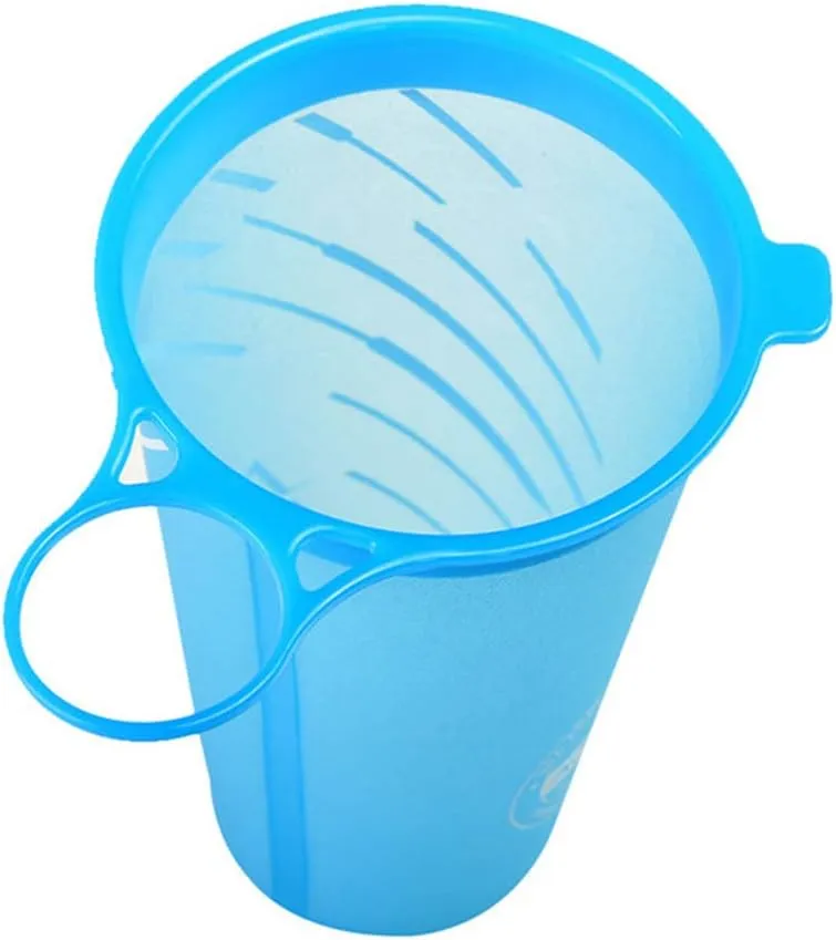 AONIJIE 2 Pcs Sports Collapsible Water Bottle BPA Free - TPU Soft Drink Kettle Foldable Flask for Hiking Bicycling Running Climbing (3 PCS 200ml Water Cup)