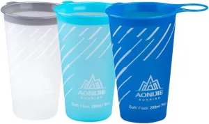 AONIJIE 2 Pcs Sports Collapsible Water Bottle BPA Free - TPU Soft Drink Kettle Foldable Flask for Hiking Bicycling Running Climbing (3 PCS 200ml Water Cup)