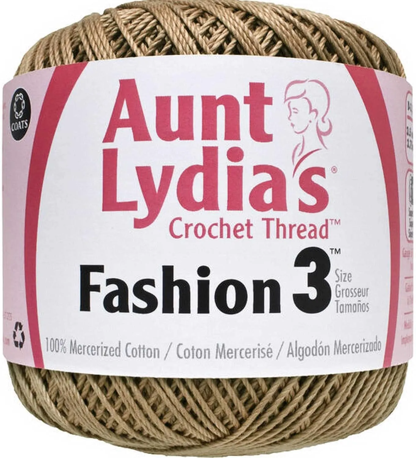 Aunt Lydia's Crochet Thread Fashion Size 3 Copper Mist 182-0310 (3-Skeins) Same Dye Lot Fashion Size 3 Soft 100% Mercerized Cotton with Project Bag