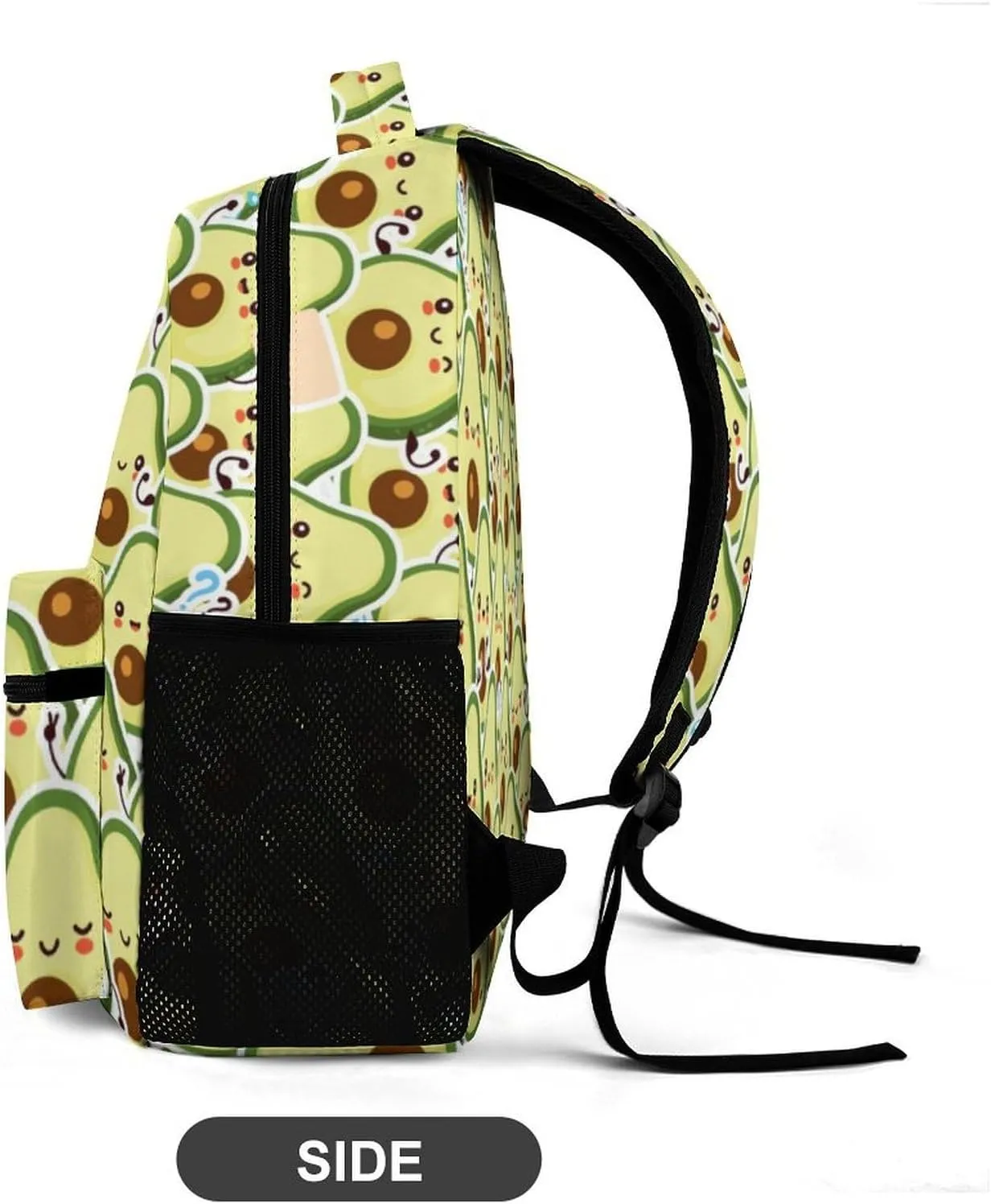 Avocado School Backpack for Kids Girls Boys, 16 Inch Cute Avocado Themed Bookbag, Personalized School Backpack for Students Children, Lightweight, Large Capacity