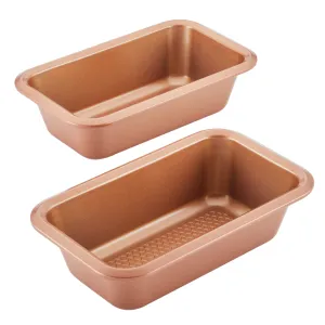 Ayesha Curry Bakeware Nonstick Meatloaf/Loaf Pan Set, Two 9 Inch x 5 Inch, Copper