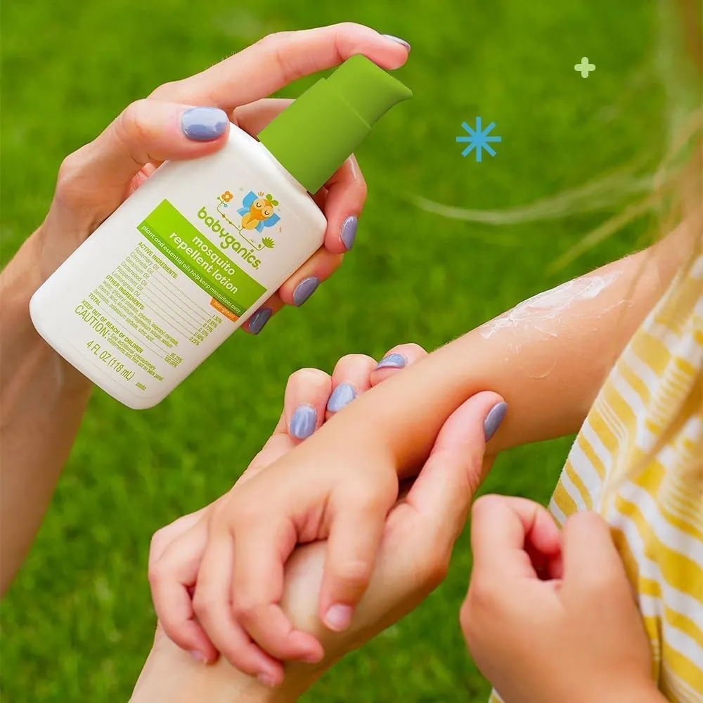 Babyganics Mosquito Repellent Lotion, Made with Plant and Essential Oils, Non-Greasy, 4oz (Pack of 2)
