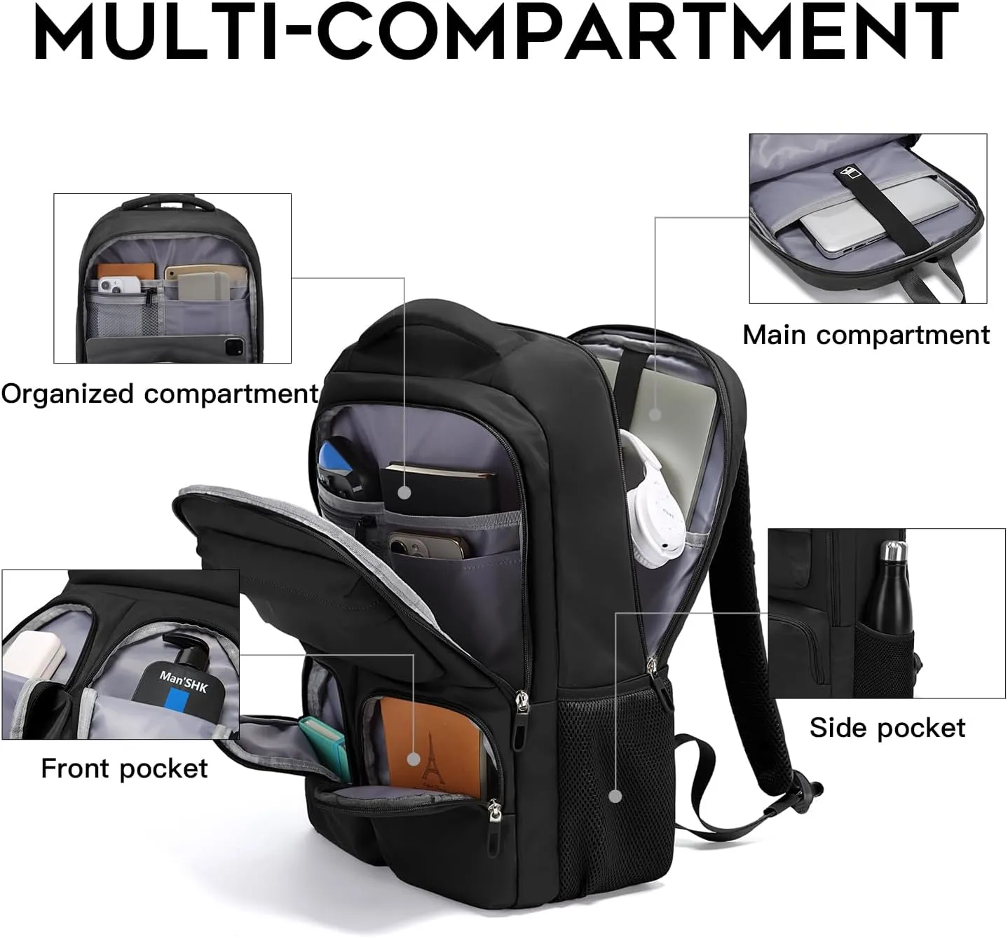 BACKPACK 1807 BLACK - 20L