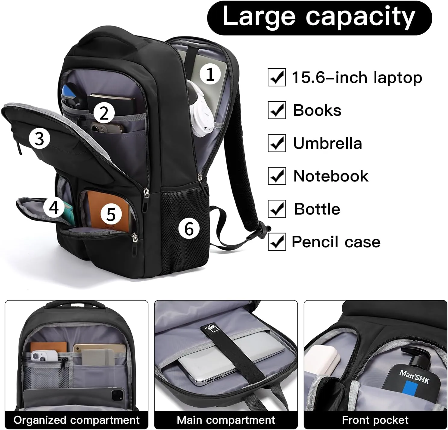 BACKPACK 1807 BLACK - 20L