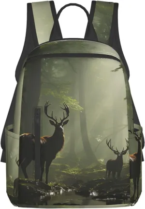 Backpack for Women Men Casual Travel Daypacks Evening in Vancouver Rucksuck for Work Cute Laptop Backpack, Elk Foggy, One Size