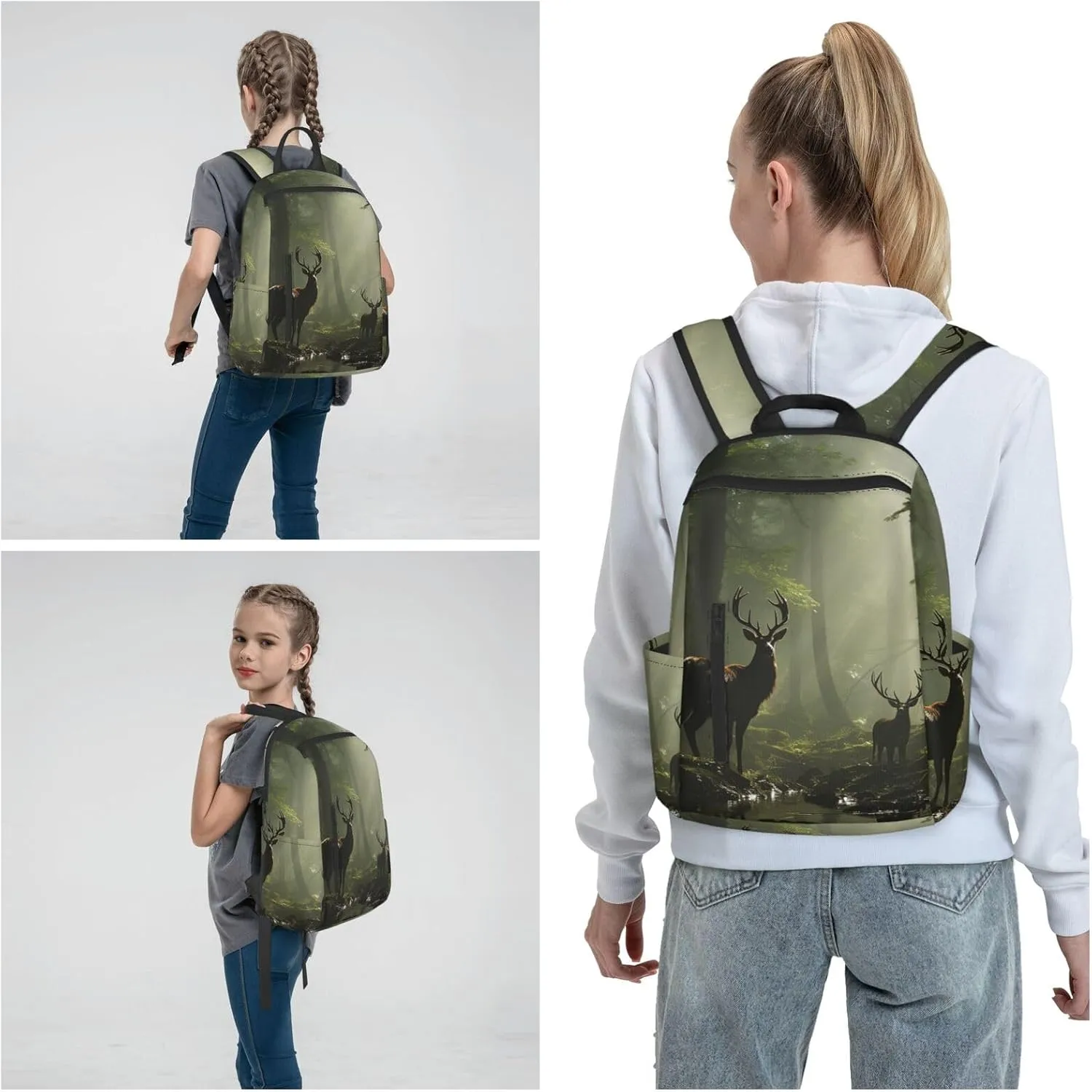 Backpack for Women Men Casual Travel Daypacks Evening in Vancouver Rucksuck for Work Cute Laptop Backpack, Elk Foggy, One Size