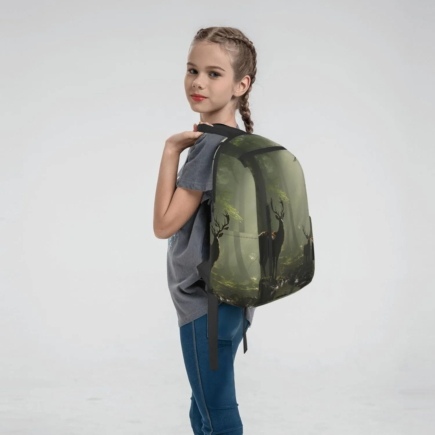 Backpack for Women Men Casual Travel Daypacks Evening in Vancouver Rucksuck for Work Cute Laptop Backpack, Elk Foggy, One Size