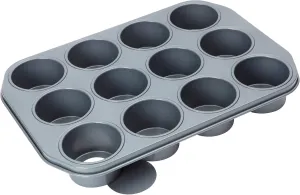 Baker's Pride 3-inch x 1.75-inch Heavy Gauge Non Stick Professional 12-Piece Cup Dessert Pan with Loose Bases