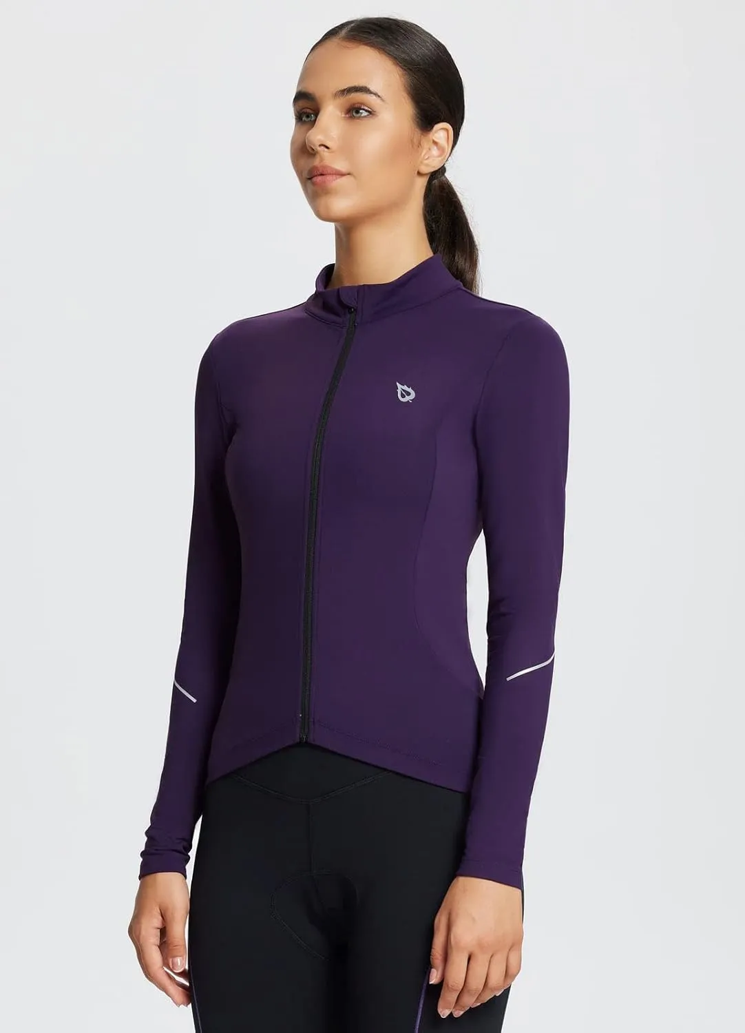 baleaf Women's Thermal Cycling Jersey Long Sleeve Winter 4 Pockets Bike Fleece Jackets Windproof Reflevtive Cold Weather