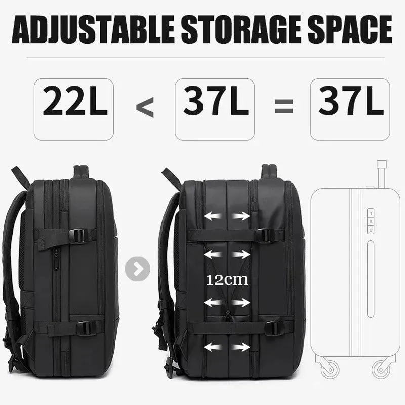 BANGE Large Travel Backpack Expandable 22L-37L for 17.3-inch Laptop