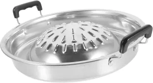 Bbq Pan for Korean Grill Wear Resistant Grilling Tray for Outdoor Parties Camping Even Heat Distribution for Cooked Meat