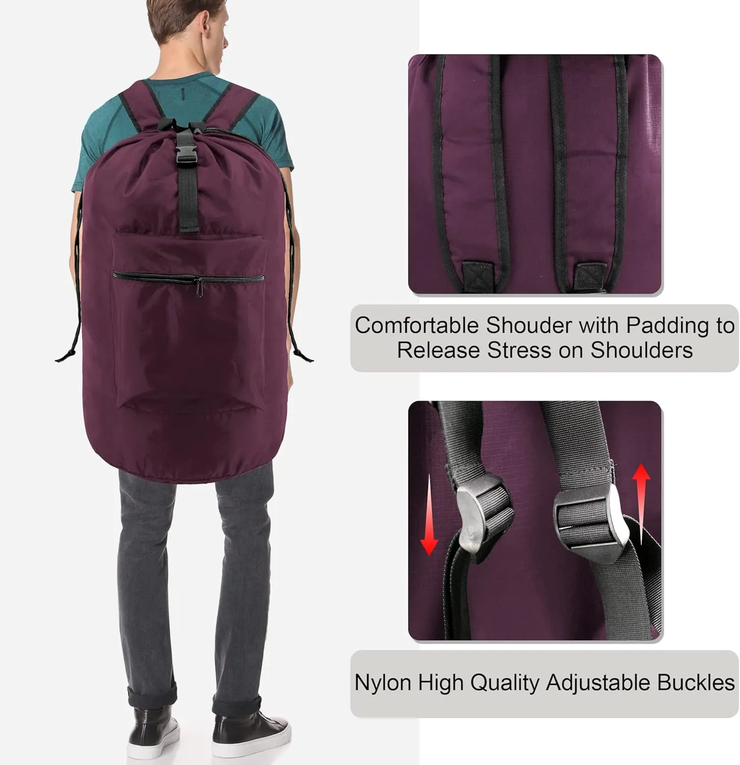 BeeGreen Laundry Backpack Bag Extra Large Heavy Duty