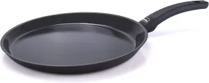 Berndes Crepe and more Pan Flat Rim 28 cm Suitable for Induction, Aluminium, black, Non-Stick