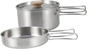 BESPORTBLE 1set Folding Handle Camping Pan Professional Cooking Pot for Outdoor Use Versatile Frying Accessory for Omelets Steaks and More for Camping and Picnics