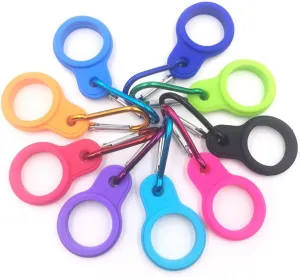 BESPORTBLE 4sets Water Bottle Carrier Clip Silicone Buckle for Kettle Multi-Functional Locking Hook for Outdoor Use 6pcs*4 Random Color