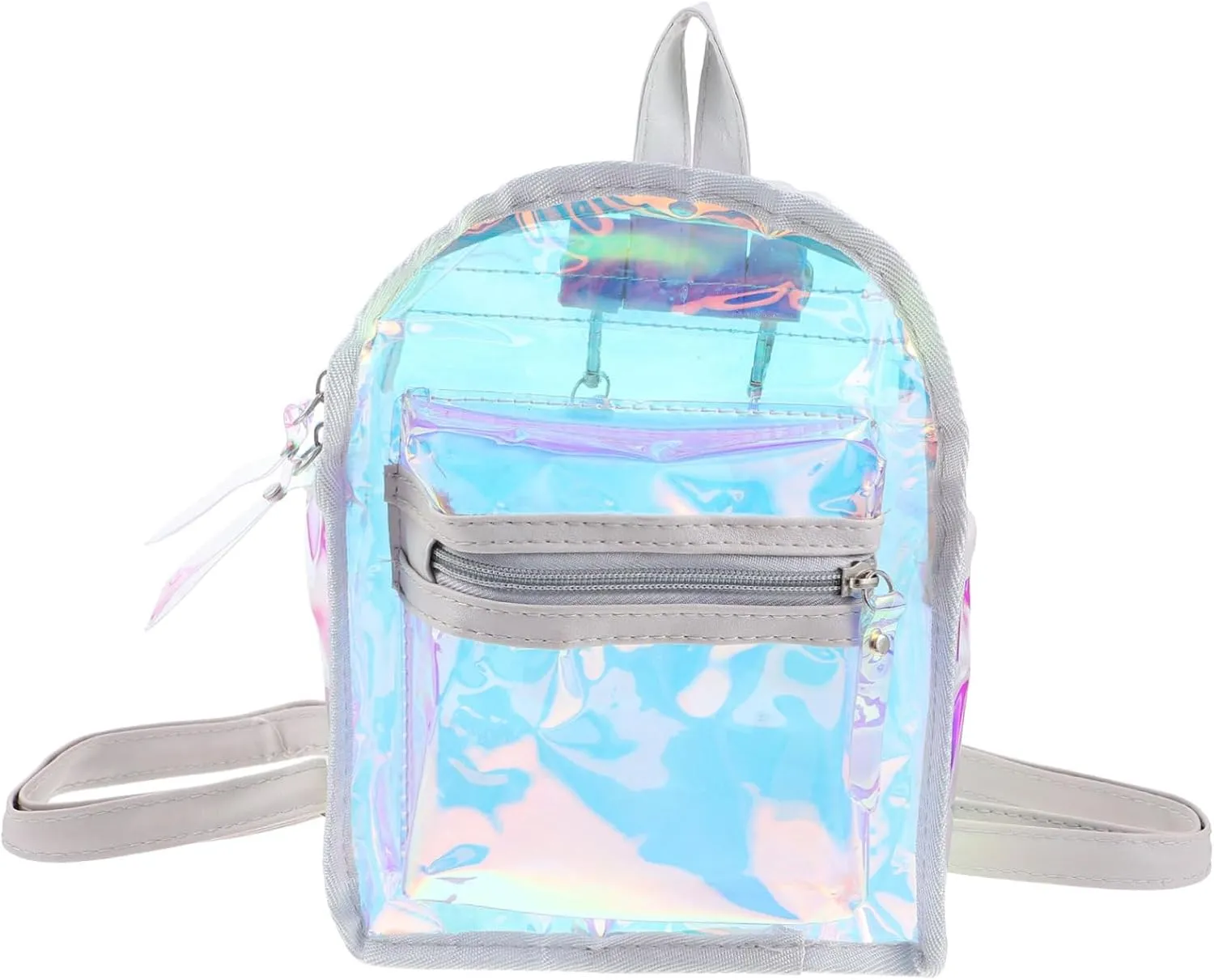 BESPORTBLE Dazzling Transparent Backpack for Practical Storage Bag Lightweight Casual Travel Bag Unique Jelly Design for Outdoor Activities Shopping and Trips White