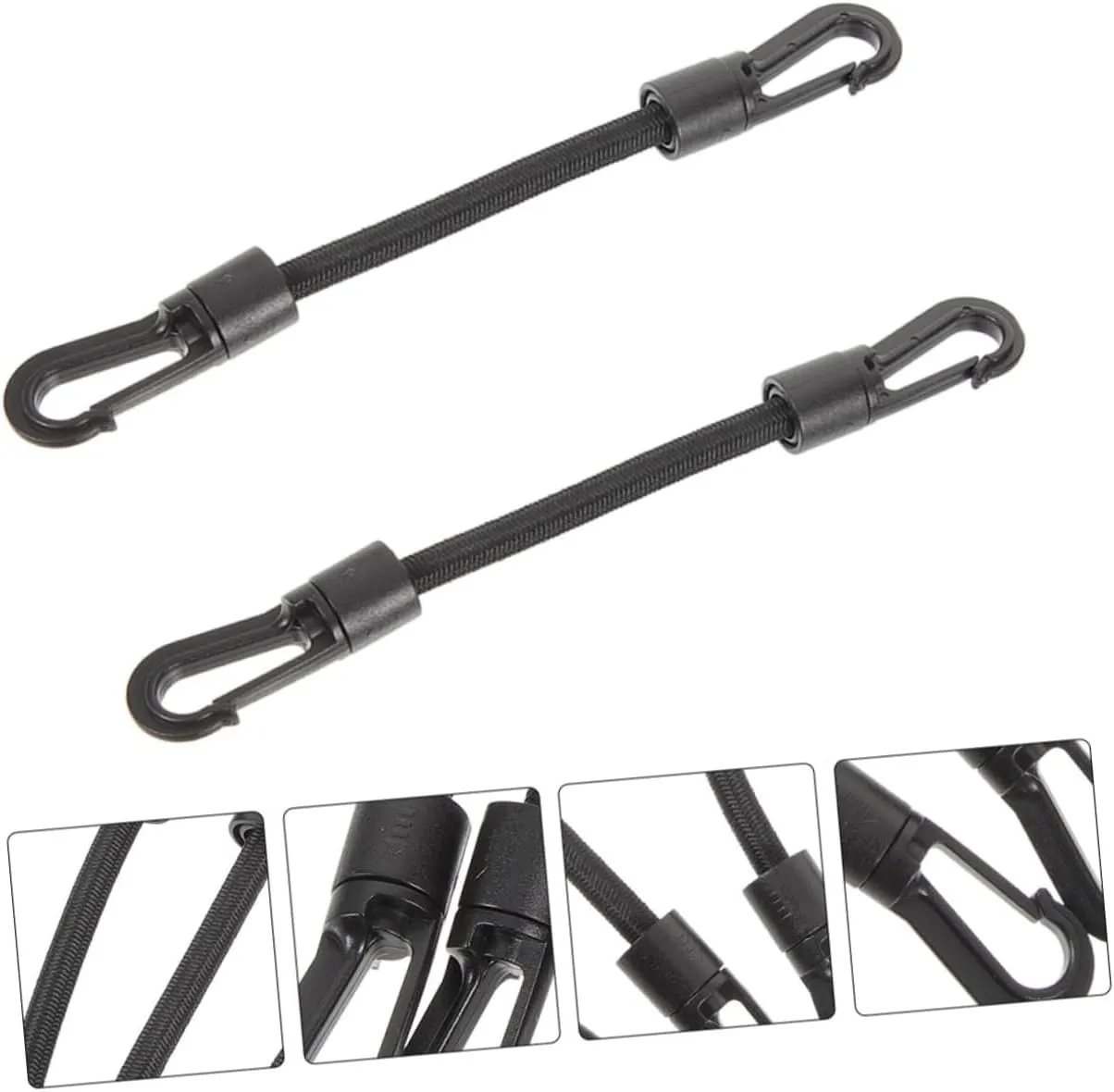 BESPORTBLE Double-Ended Elastic Rope Hook Rope Small Buckle Strap Multi-Function Tie Down Strap Elastic Buckle