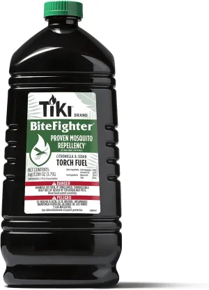 BiteFighter Mosquito Repellent Torch Fuel - 1 Gallon (128 oz.), Citronella & Cedar Formula for Mosquito Repellency, Easy Pour Bottle, Use with Torches & Table Torches, Outdoor & Backyard Use