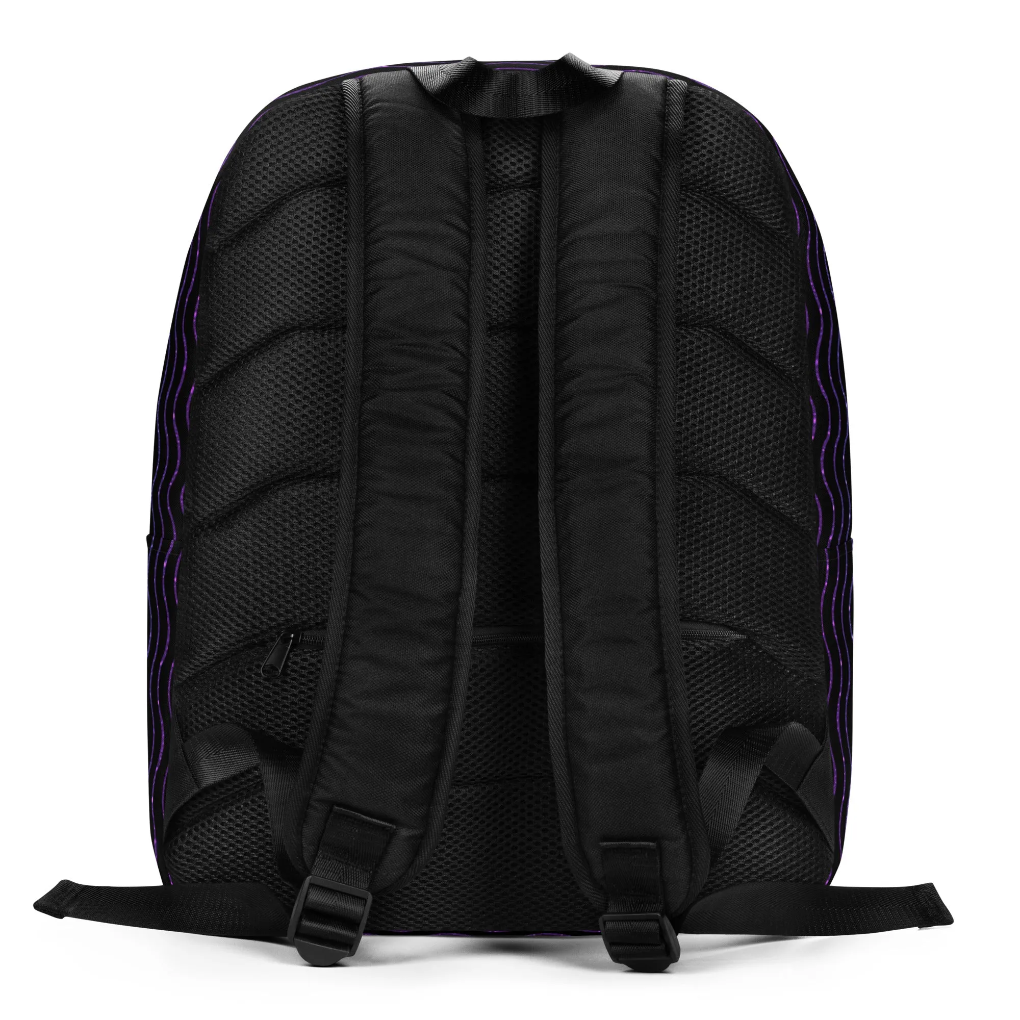 Black Glitter Rainbow Zigzag Minimalist Backpack
