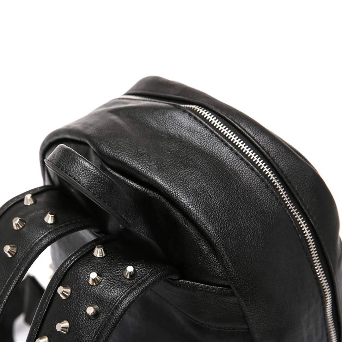 Black PU Leather Backpack with Spikes