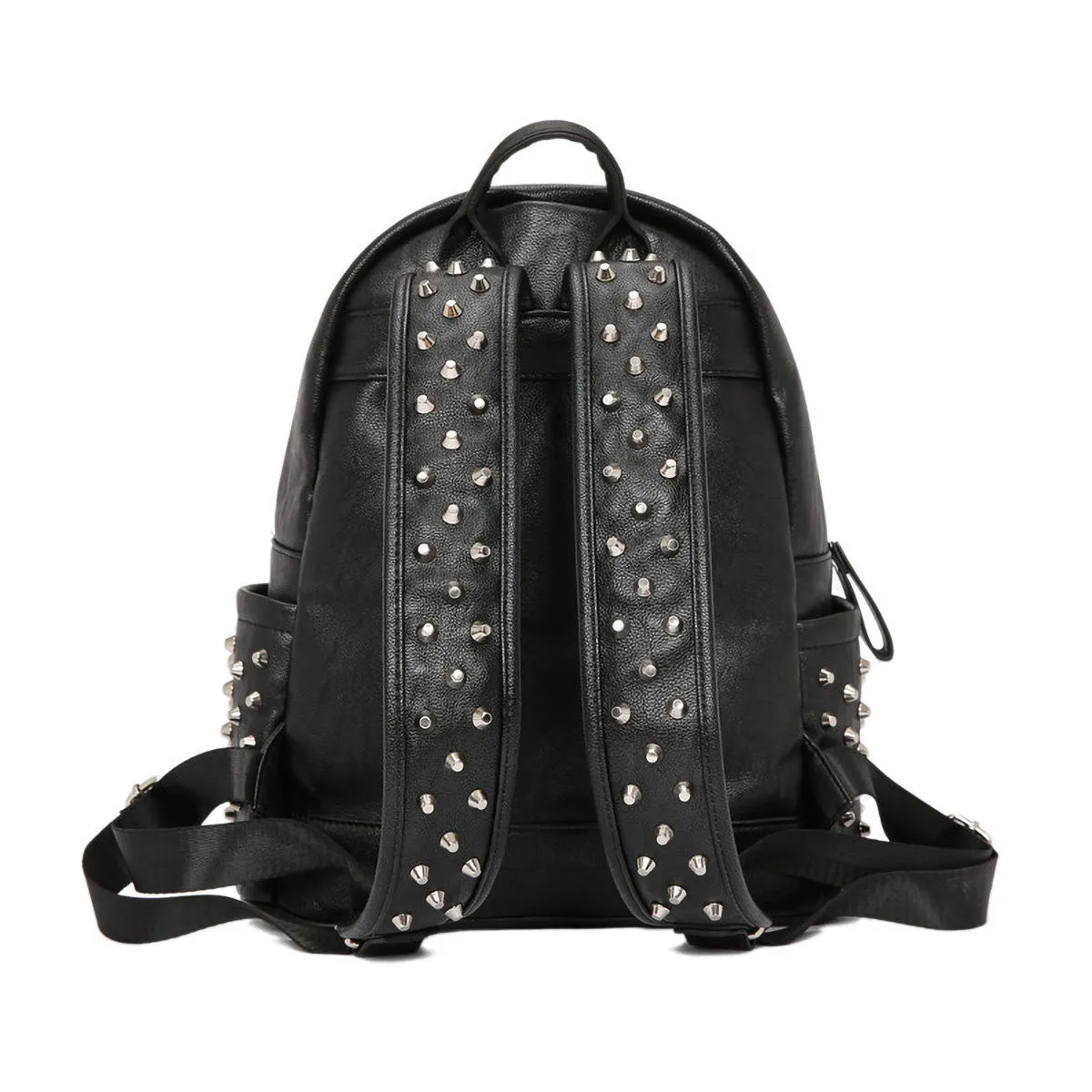 Black PU Leather Backpack with Spikes