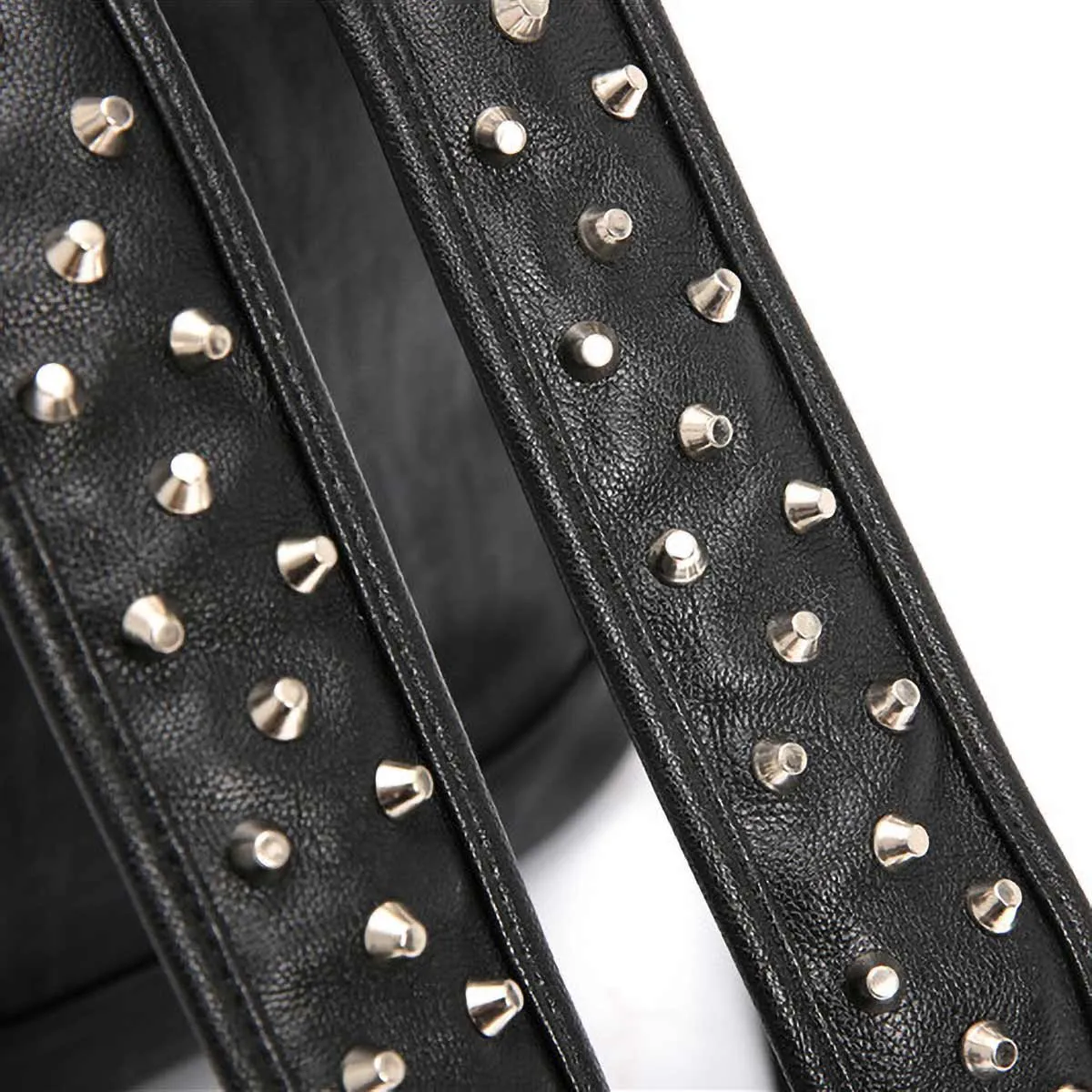Black PU Leather Backpack with Spikes