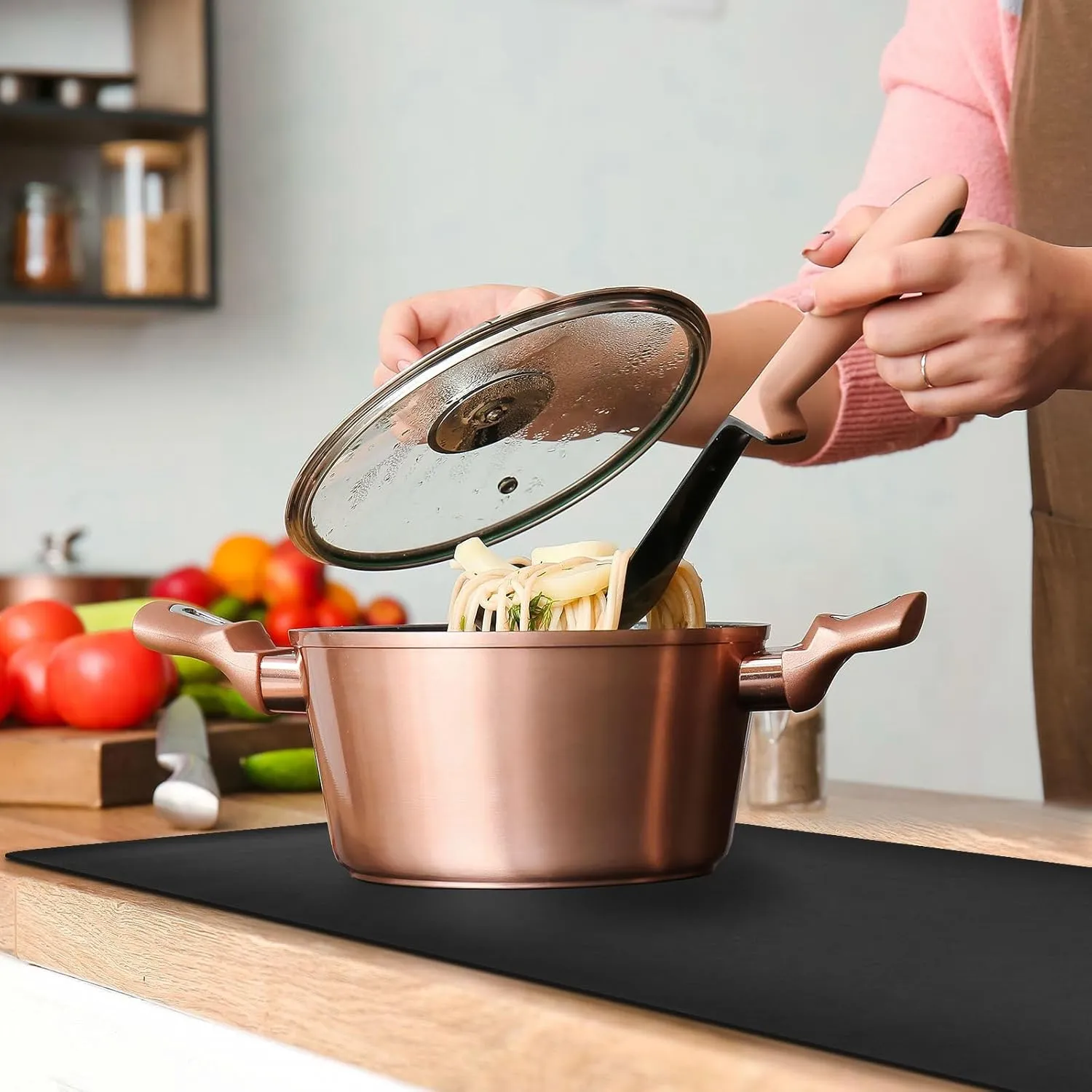 Black Trivet Table Runner for Hot Pan Pots Heat Resistance Pot Holders Anti-Slip Hot Pad Mats 11.8 * 39.4 Inches