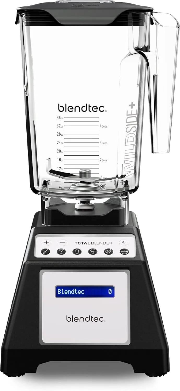 Blendtec Total Classic Original Blender - WildSide  Jar (90 oz) - Professional-Grade Power - 6 Pre-programmed Cycles - 10-speeds - Black