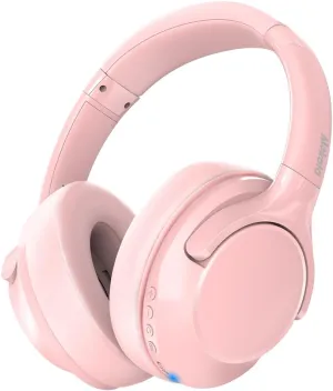 Bluetooth 5.3 Headphones Over Ear 68H Playtime 6 EQ Wireless Headset with Microphone HiFi Stereo Foldable Lightweight Deep Bass for Travel Home Office Cellphone Pink