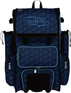 Boombah Rolling Superpack 2.0 3DHC Baseball/Softball Gear Bag - 23-1/2" x 13-1/2" x 9-1/2" - Multiple Colors - Telescopic Handle and Holds 4 Bats - Wheeled Version